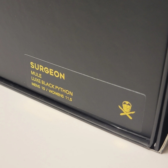 The Shoe Surgeon Black Python Luxe Mule Men's 10 / Women's 11.5 - Picture 2 of 15